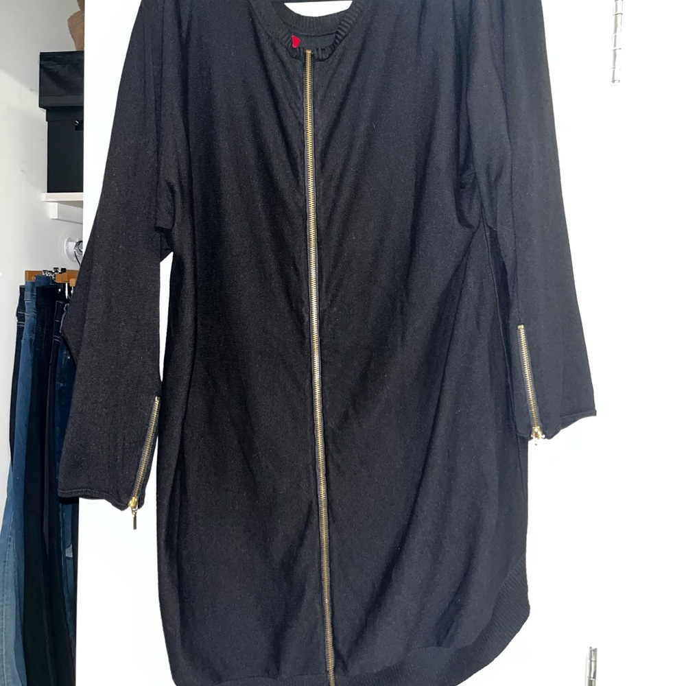 Love Scarlet blk sweater zip tunic size L- runs big - Picture 3 of 5